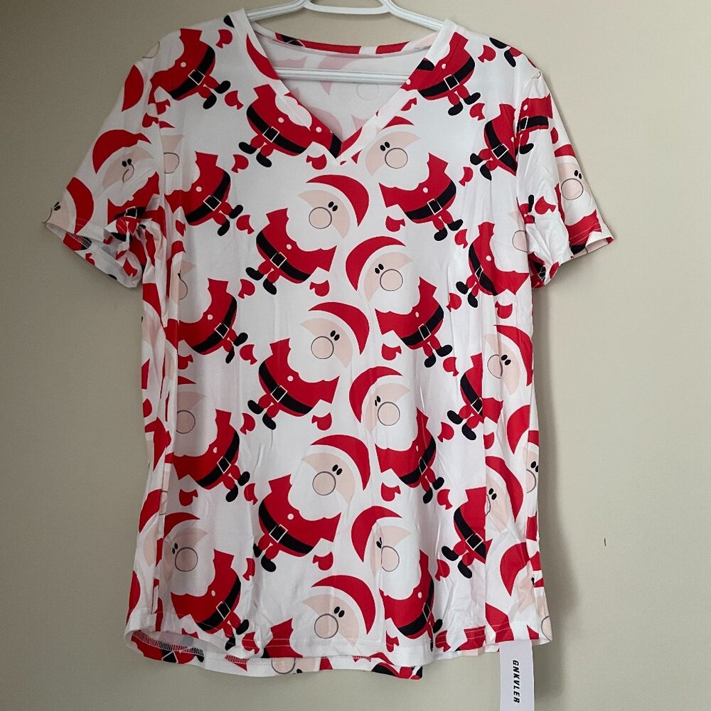 Santa Print Tunic Top